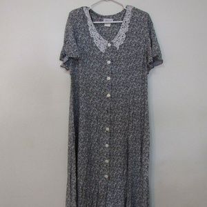 Vintage Cherry Blossom Dress with Peter Pan Collar